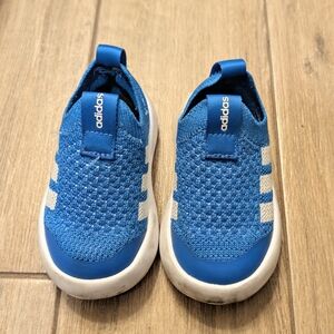 Adidas Kids Blue and White Slip-On Sneakers